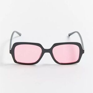 Urban Outfitters Women’s Ash Translucent Rectangle Sunglasses Pink Black